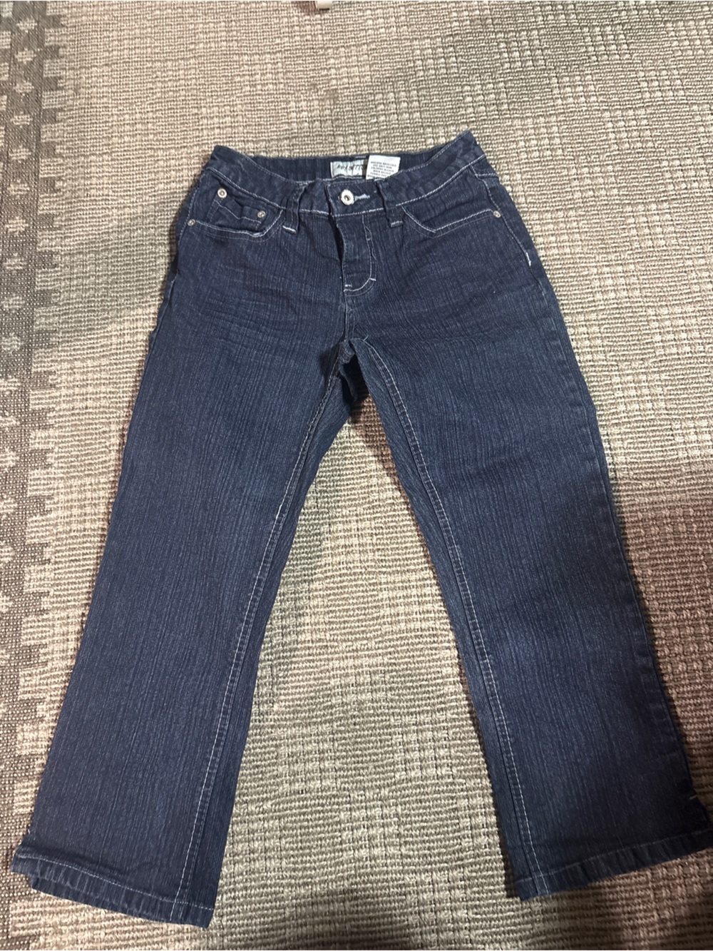 Vintage Classic Dark Blue Straight-Leg Jeans - Women's Capris